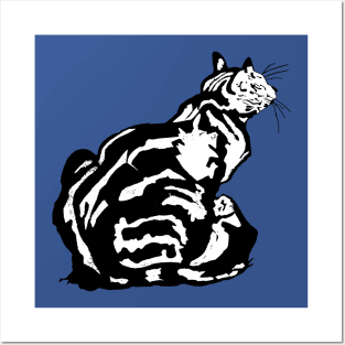 Back View Of An Insubordinate Tabby Cat Illustration Posters and Art